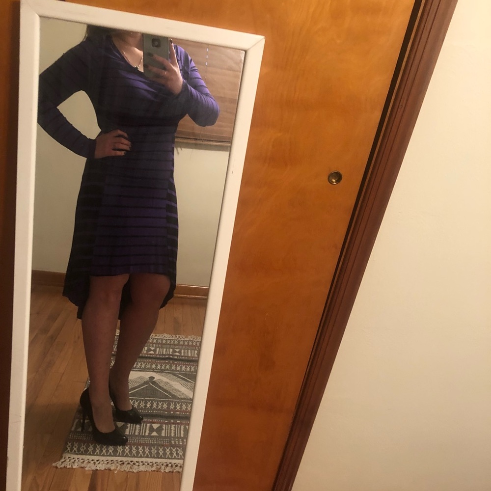 Romeo & Juliet Couture high low jersey knit dress.